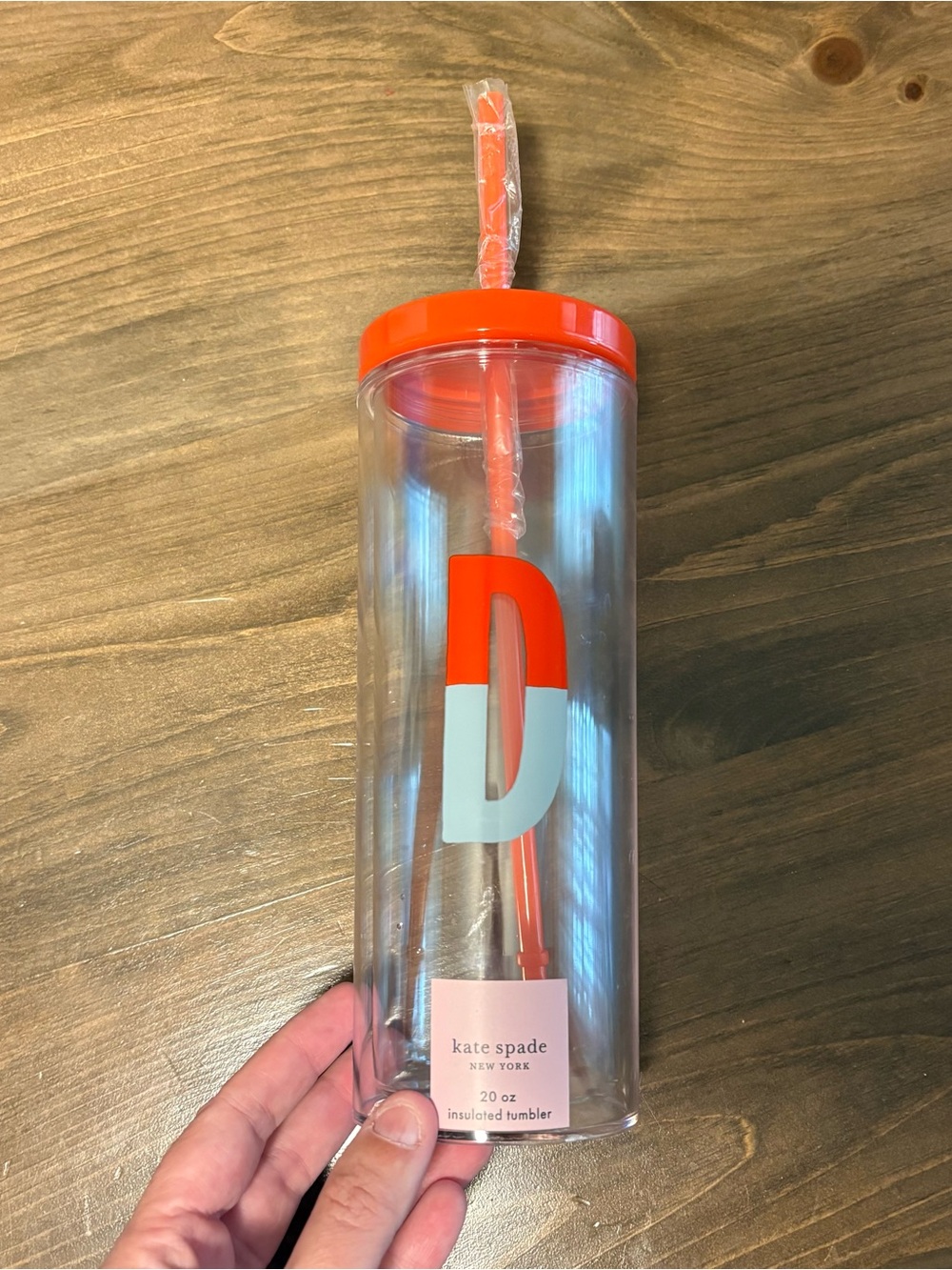 kate spade Orange & Light Blue Initial 'D' Insulated Tumbler 20oz